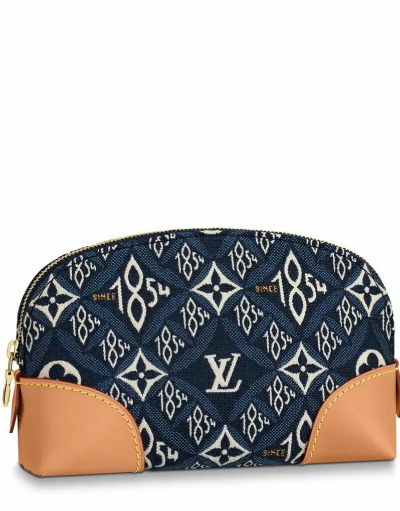 Louis Vuitton Since 1854 Pochette Cosmetique PM Bag Blue / Louis Vuitton Since 1854 Pochette Cosmetique PM Bag Blue /