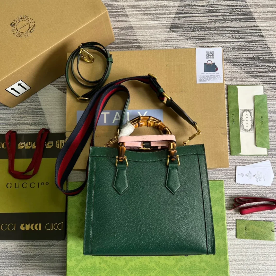 Gucci Diana Medium Tote Bag in Green Gold Hardware Gucci Diana Medium Tote Bag in Green Gold Hardware