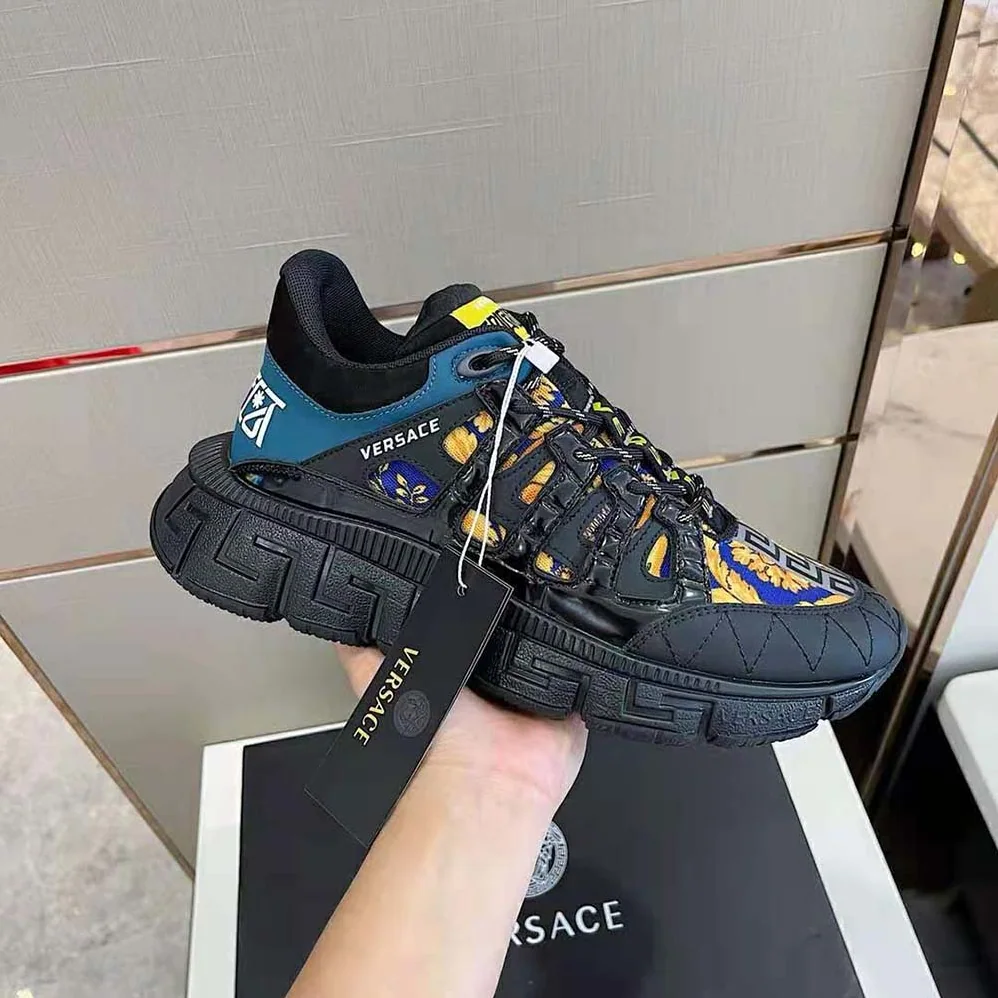 Versace Trigreca Sneakers with Medusa Renaissance Print for Men Versace Trigreca Sneakers with Medusa Renaissance Print for Men