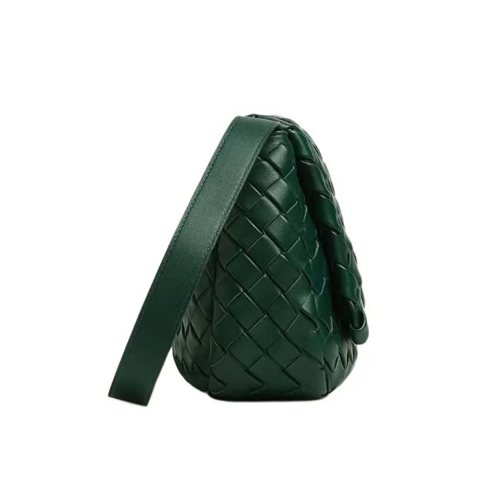 Bottega Veneta Small Cobble Messenger in Calfskin Leather for Unisex in Dark Green