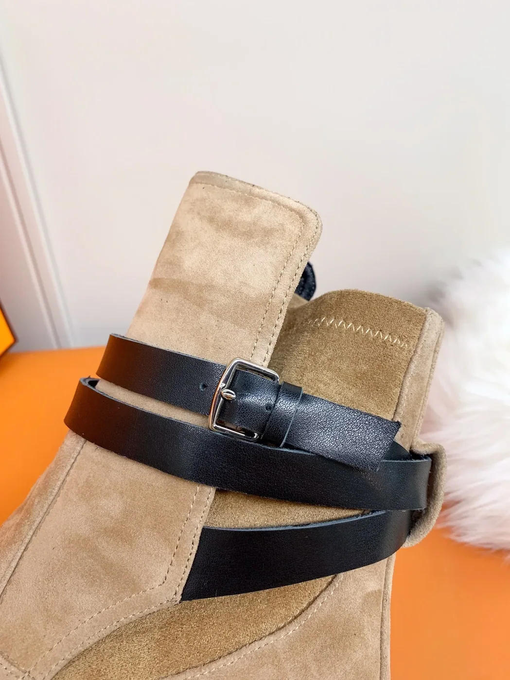 Hermes Frenchie 70 Ankle Boots Beige /