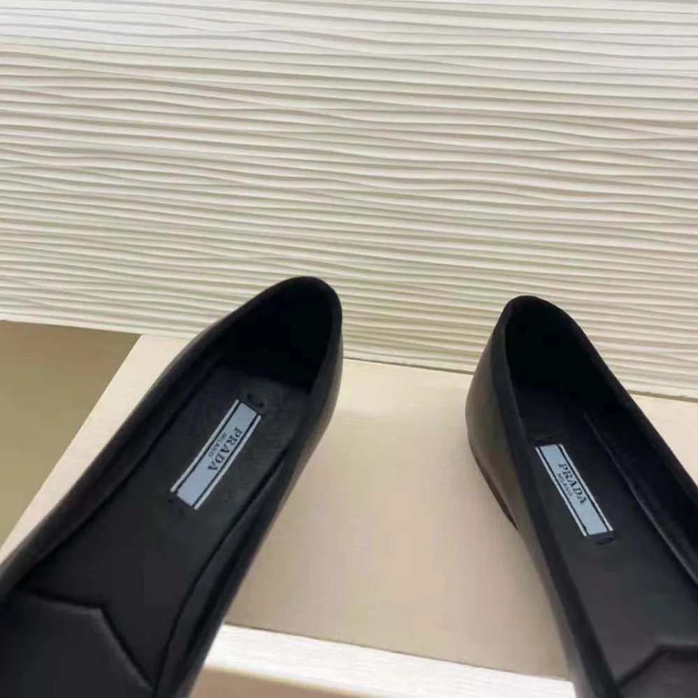 Prada Nappa Leather Ballerinas for Women in Black