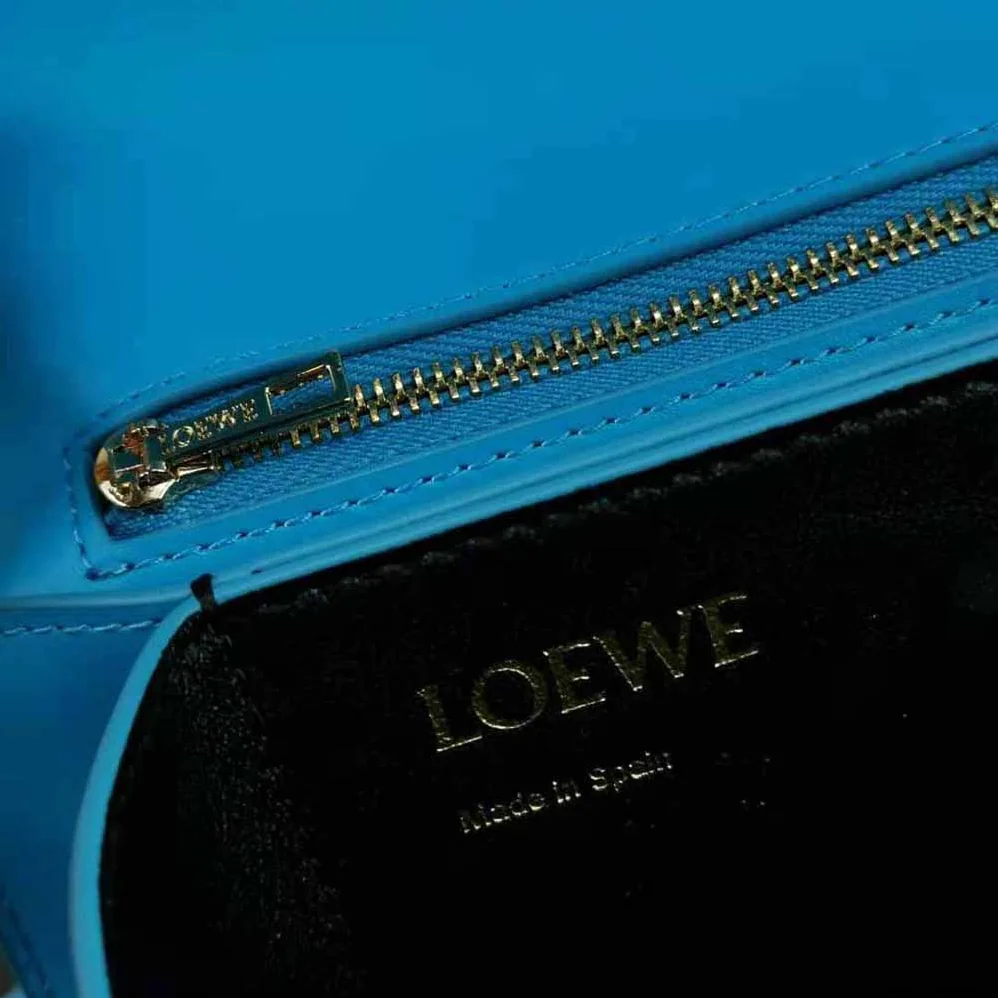 Loewe Barcelona Bag in Silk Calfskin for Women in Blue Loewe Barcelona Bag in Silk Calfskin for Women in Blue