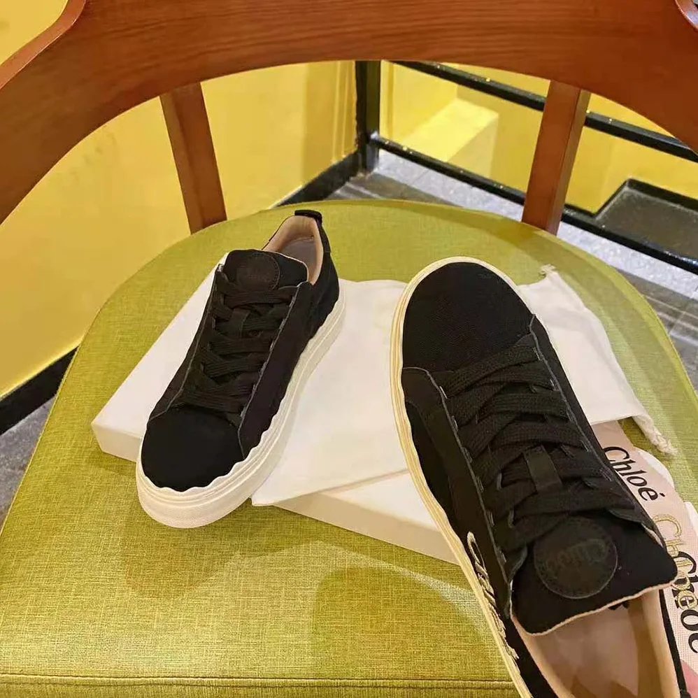 Chloe Lauren Sneaker in Embroidered Canvas for Women in Black Chloe Lauren Sneaker in Embroidered Canvas for Women in Black