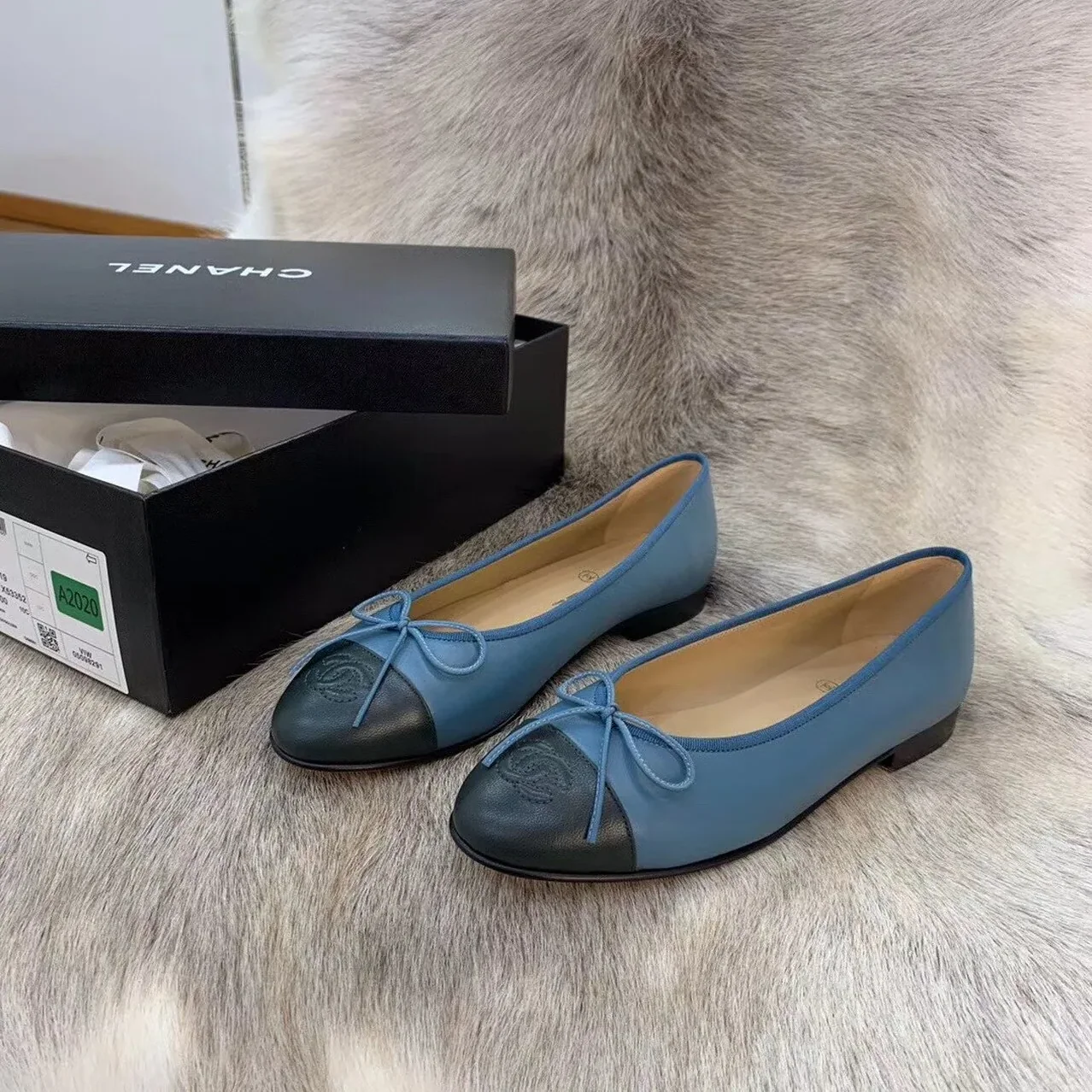 Chanel Ballerina Logo Shoes White