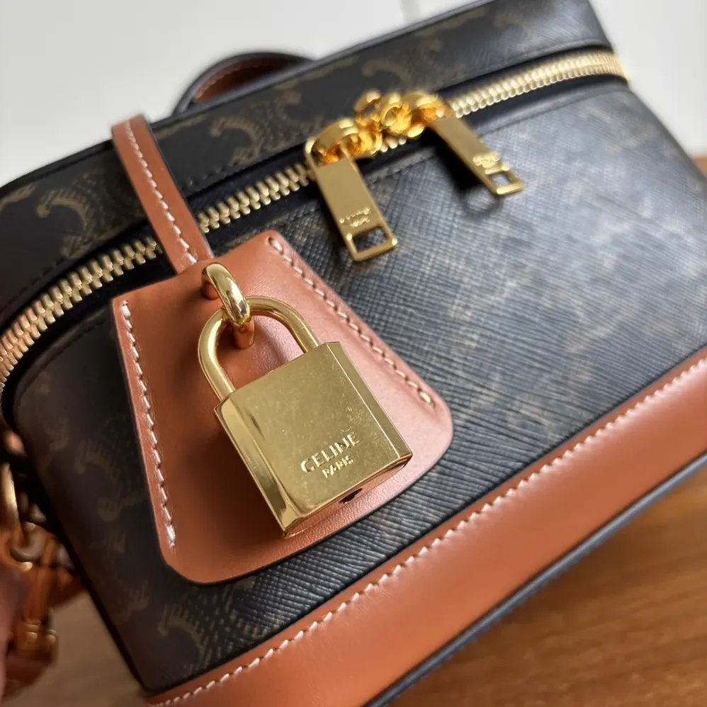 Celine Vanity in Triomphe Canvas and Calfskin for Women Celine Vanity in Triomphe Canvas and Calfskin for Women