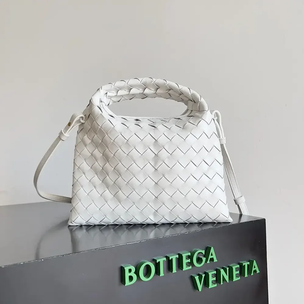Bottega Veneta Mini Hop in Calf Leather for Women in White