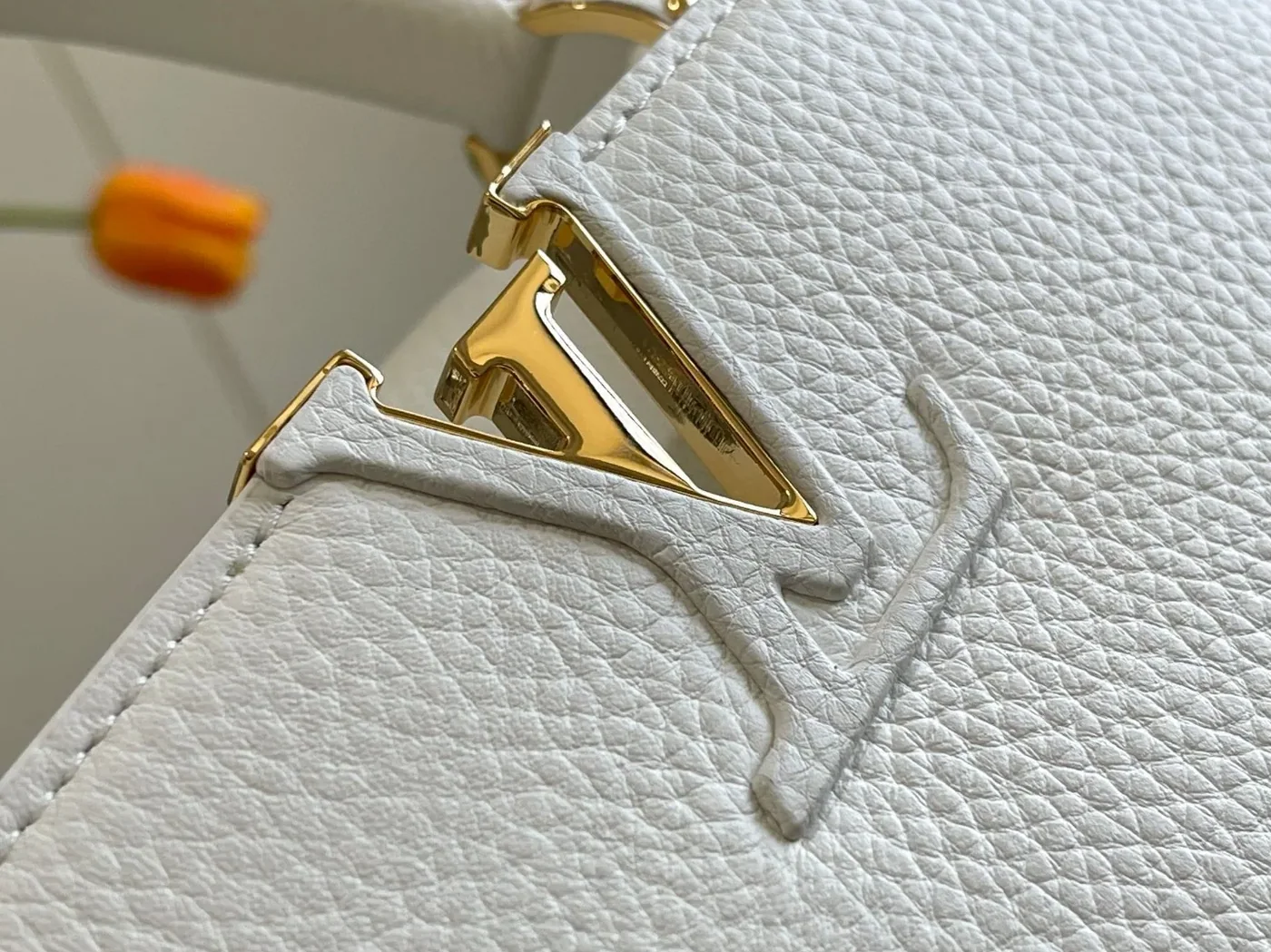 Louis Vuitton Capucines MM Top Handle Bag in White Gold Hardware Louis Vuitton Capucines MM Top Handle Bag in White Gold Hardware