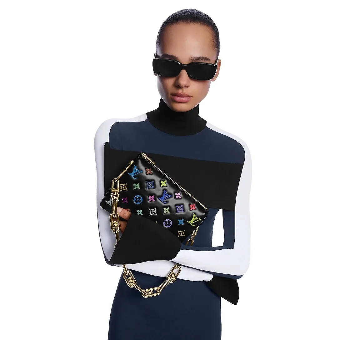 Louis Vuitton LV x TM Coussin BB Shoulder Bag in Multicolore Noir Gold Hardware Louis Vuitton LV x TM Coussin BB Shoulder Bag in Multicolore Noir Gold Hardware