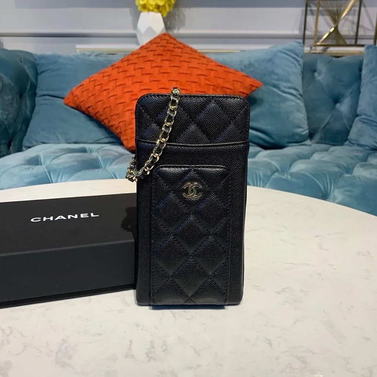 Chanel Classic Cluth With Chain Black