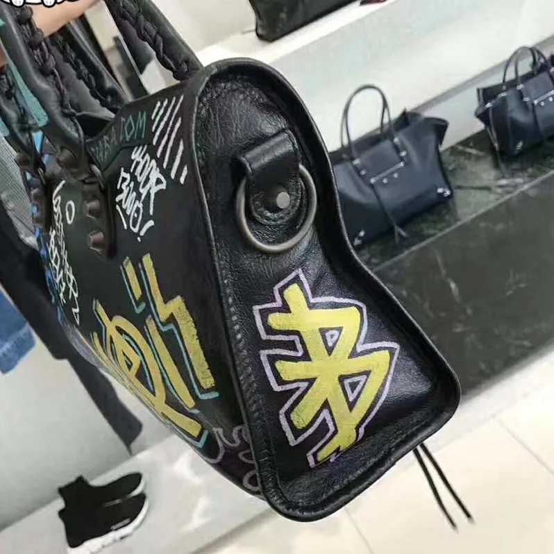 Balenciaga Classic City S Graffiti Small Should Bag in Lambskin for Women Balenciaga Classic City S Graffiti Small Should Bag in Lambskin for Women