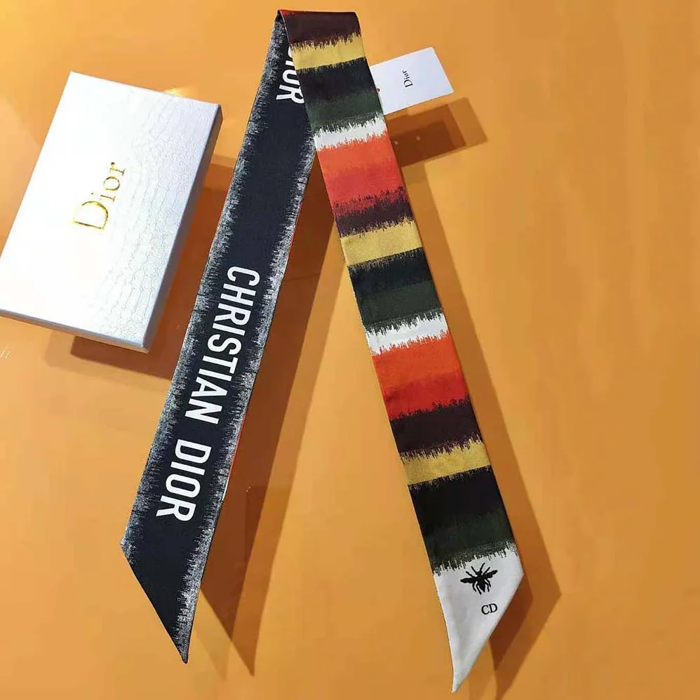Dior D-Stripes Mitzah Scarf Multicolor Silk Twill for Women Dior D-Stripes Mitzah Scarf Multicolor Silk Twill for Women