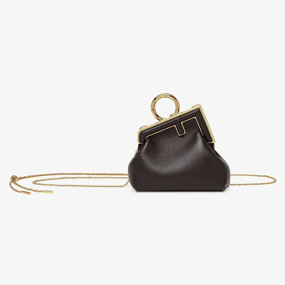 Fendi Nano Fendi First Charm Nappa Leather for Women in Black