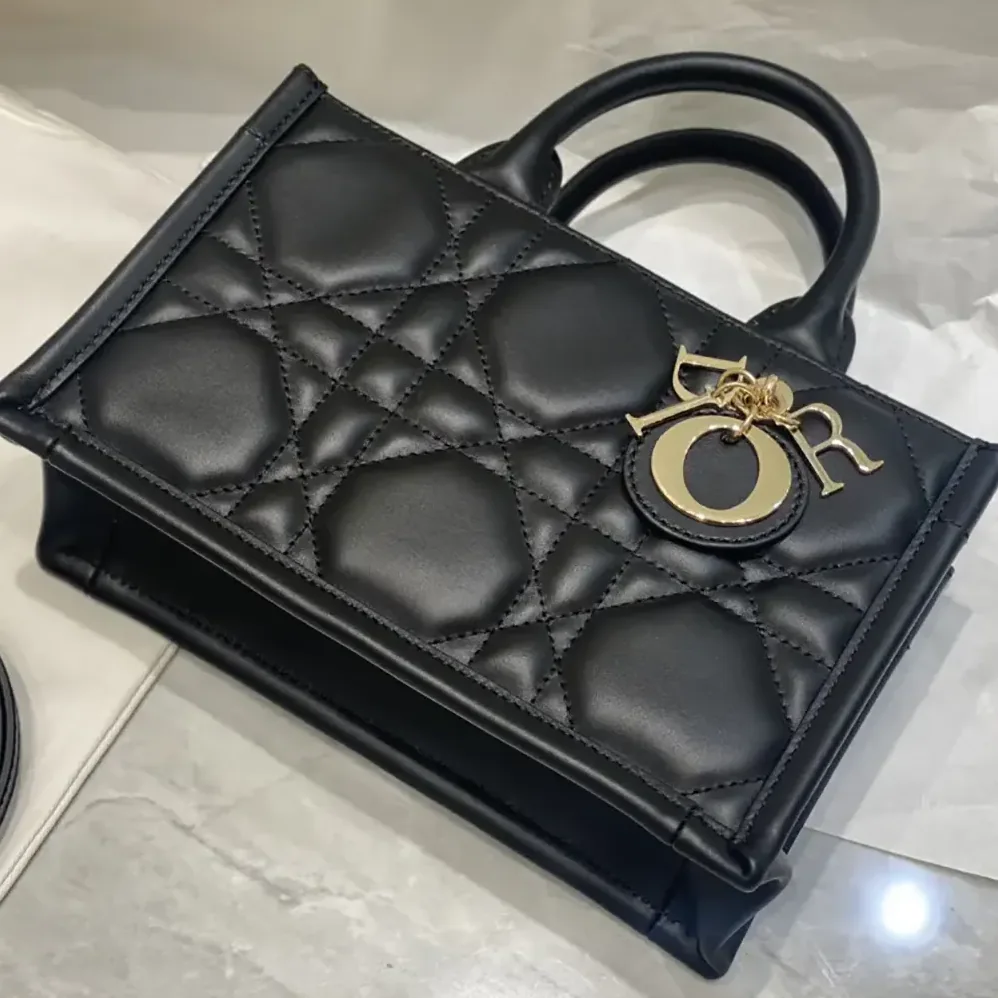 Dior Mini Dior Book Tote Black Macrocannage Calfskin for Women Dior Mini Dior Book Tote Black Macrocannage Calfskin for Women