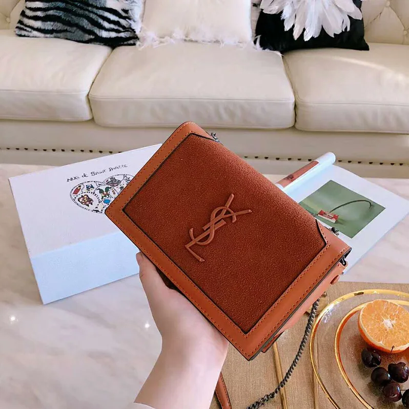 Saint Laurent YSL Book Bag Leather and Suede for Women in Brown Saint Laurent YSL Book Bag Leather and Suede for Women in Brown