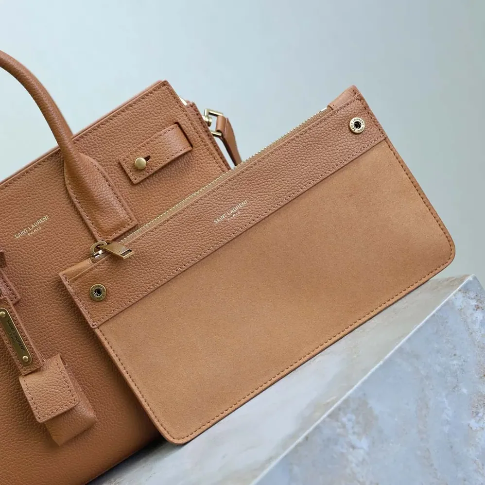 Saint Laurent YSL Baby Sac De Jour In Supple Grained Leather for Women in Brown Saint Laurent YSL Baby Sac De Jour In Supple Grained Leather for Women in Brown
