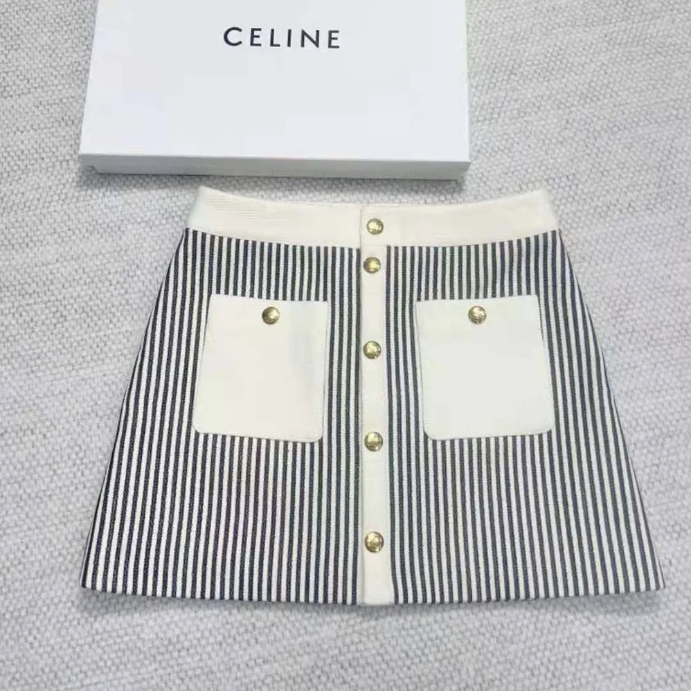 Celine Trapeze Mini Skirt in Textured Wool for Women Celine Trapeze Mini Skirt in Textured Wool for Women
