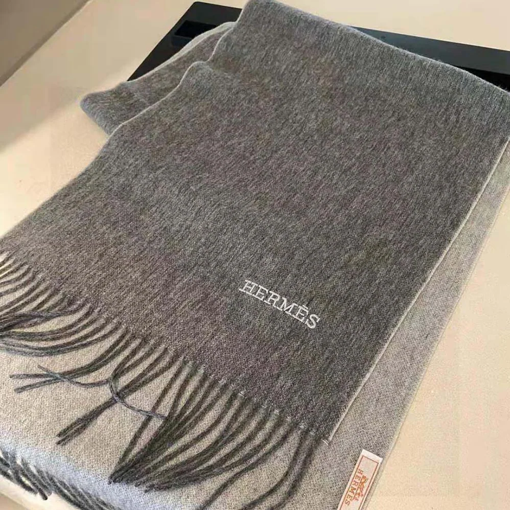Hermes Double Face Stole for Unisex in Silver