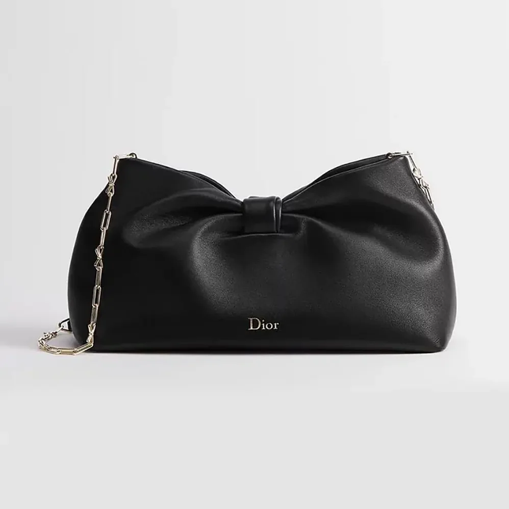 Dior Medium Dior Bow Bag Black Lambskin for Women