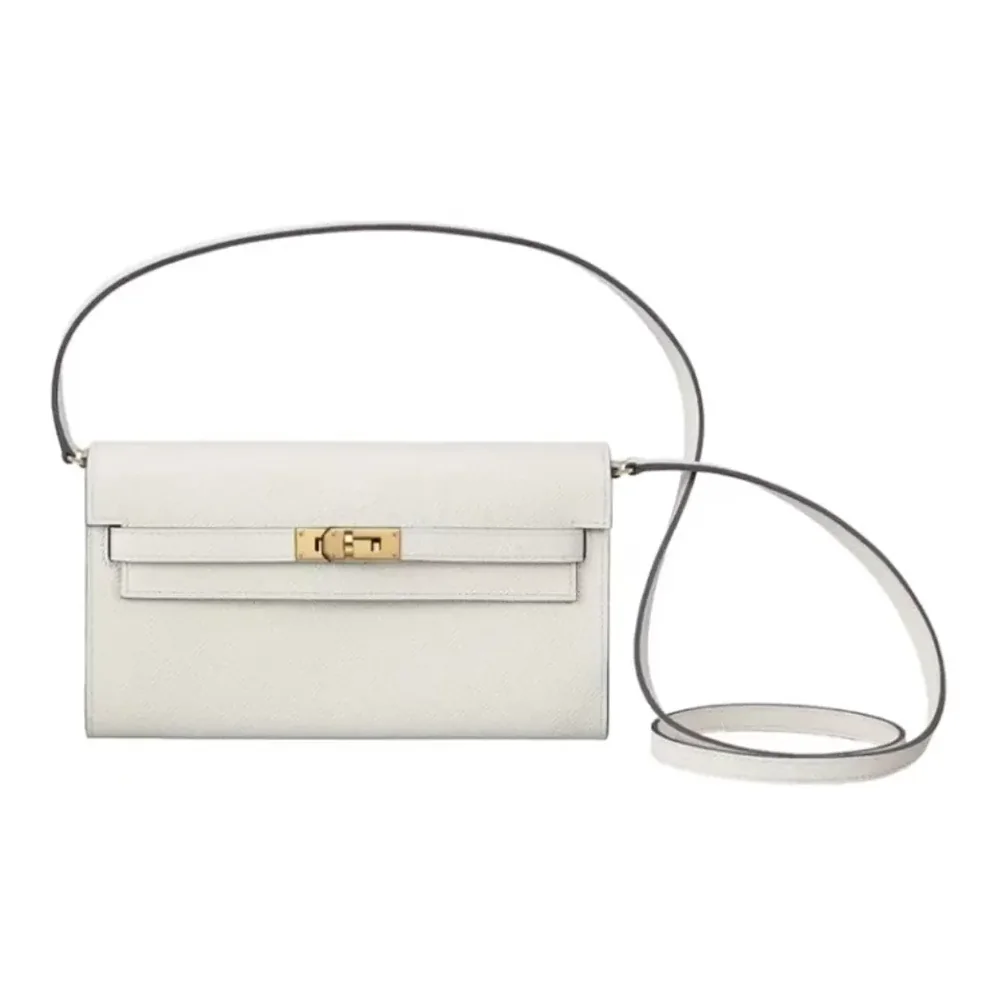 Hermes Kelly To Go in Epsom Leather for Women in White/Gold Hermes Kelly To Go in Epsom Leather for Women in White/Gold