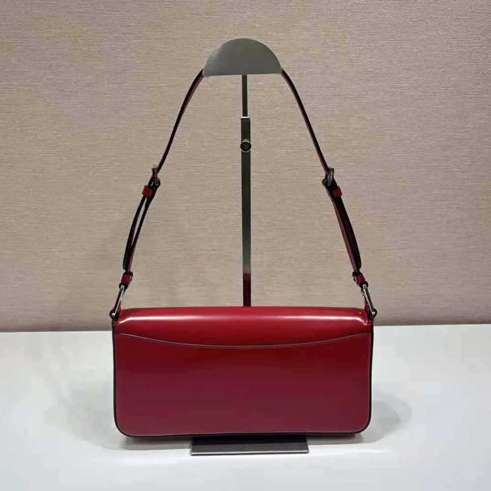 Prada Brushed Leather Prada Femme Bag for Women in Red Prada Brushed Leather Prada Femme Bag for Women in Red