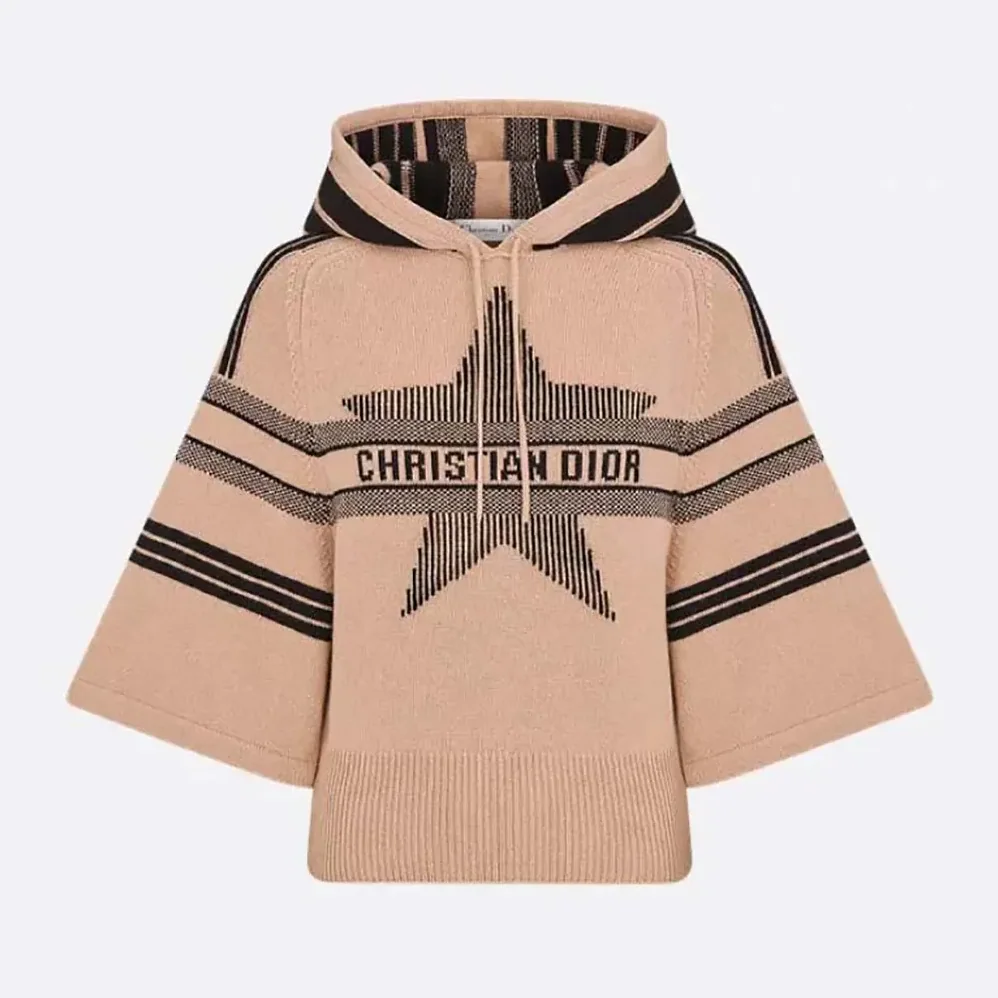 Dior DiorAlps Three-Quarter Sleeve Hooded Sweater Pink Wool for Women