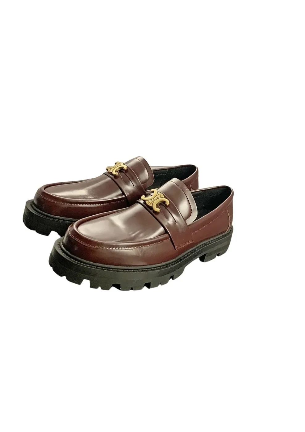 Celine Bulky Penny Chunky Loafer Burgundy Celine Bulky Penny Chunky Loafer Burgundy