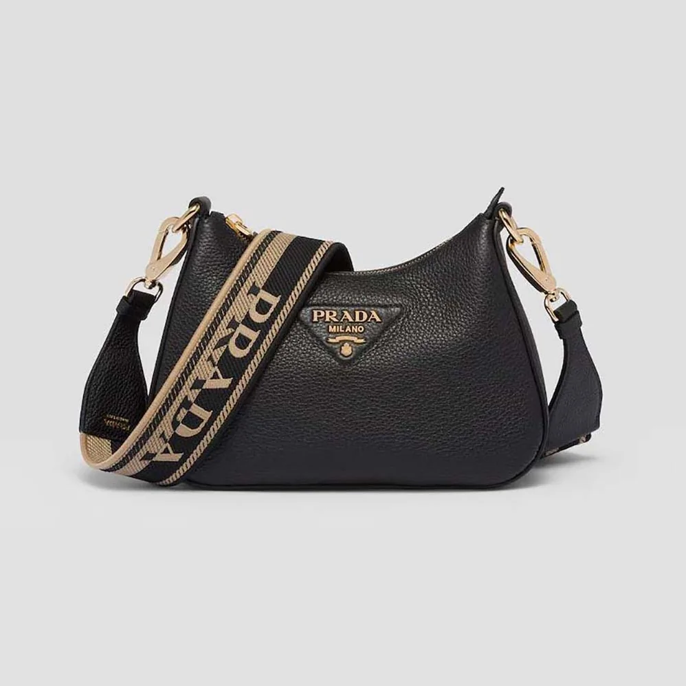 Prada Leather Shoulder Bag for Women in Black