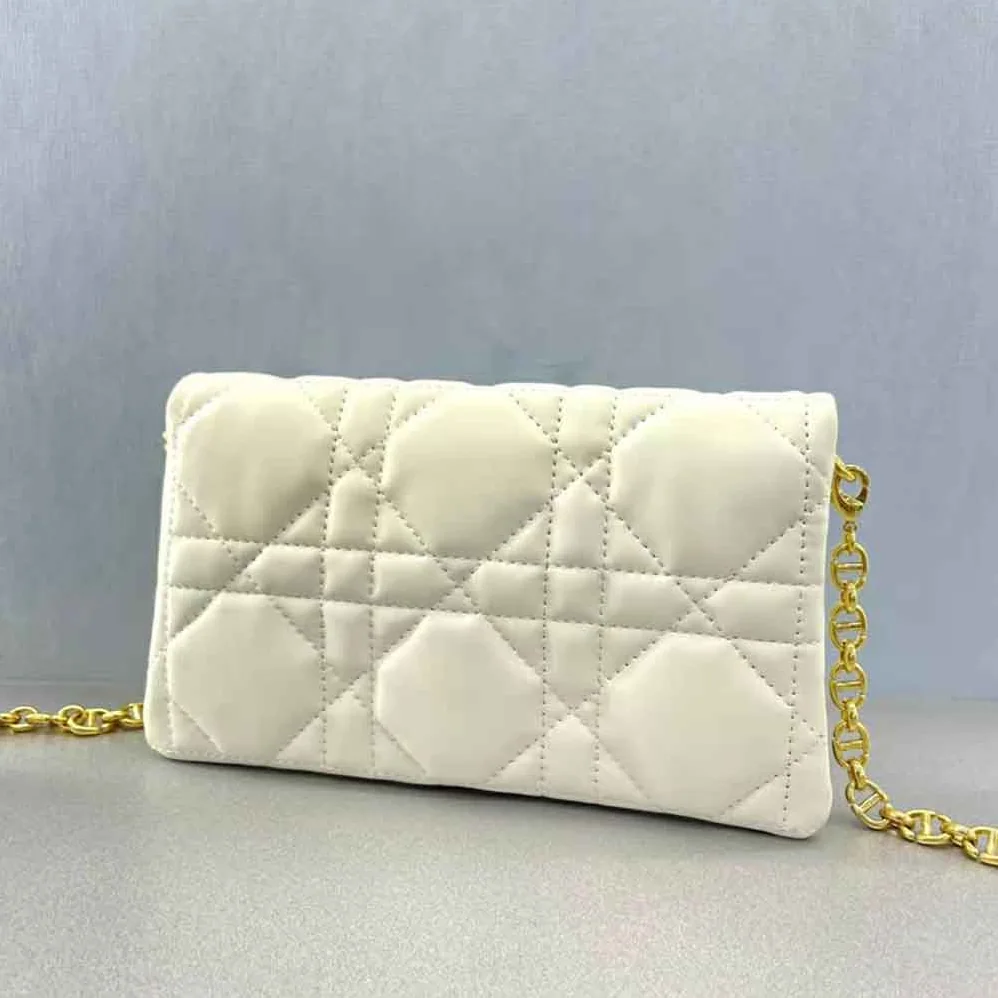Dior Caro Macrocannage Pouch Latte Quilted Macrocannage Calfskin for Women Dior Caro Macrocannage Pouch Latte Quilted Macrocannage Calfskin for Women