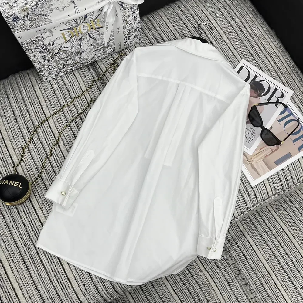 Dior Blouse White Cotton Poplin for Women Dior Blouse White Cotton Poplin for Women