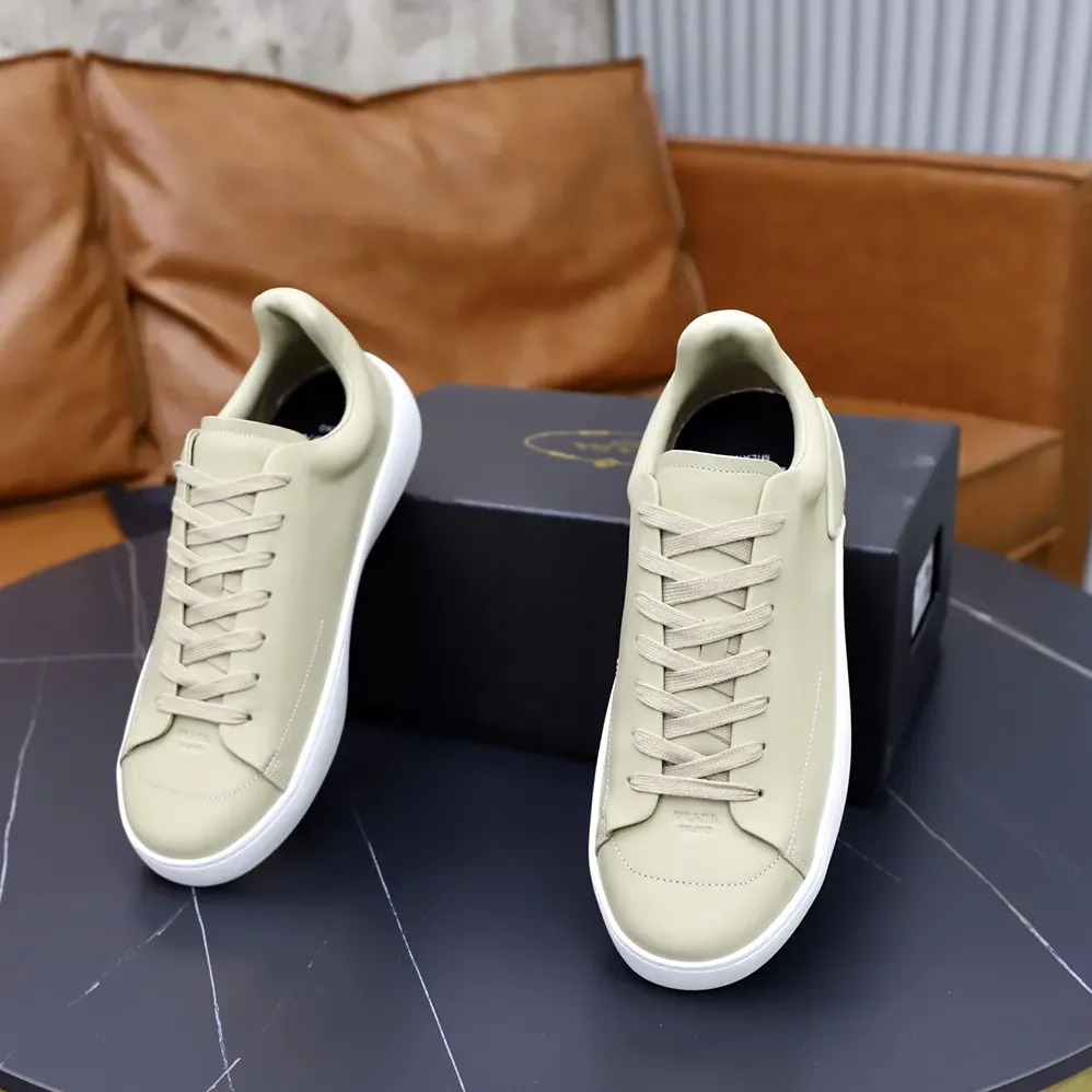 Prada Court Leather Sneakers for Unisex in Desert Beige Prada Court Leather Sneakers for Unisex in Desert Beige