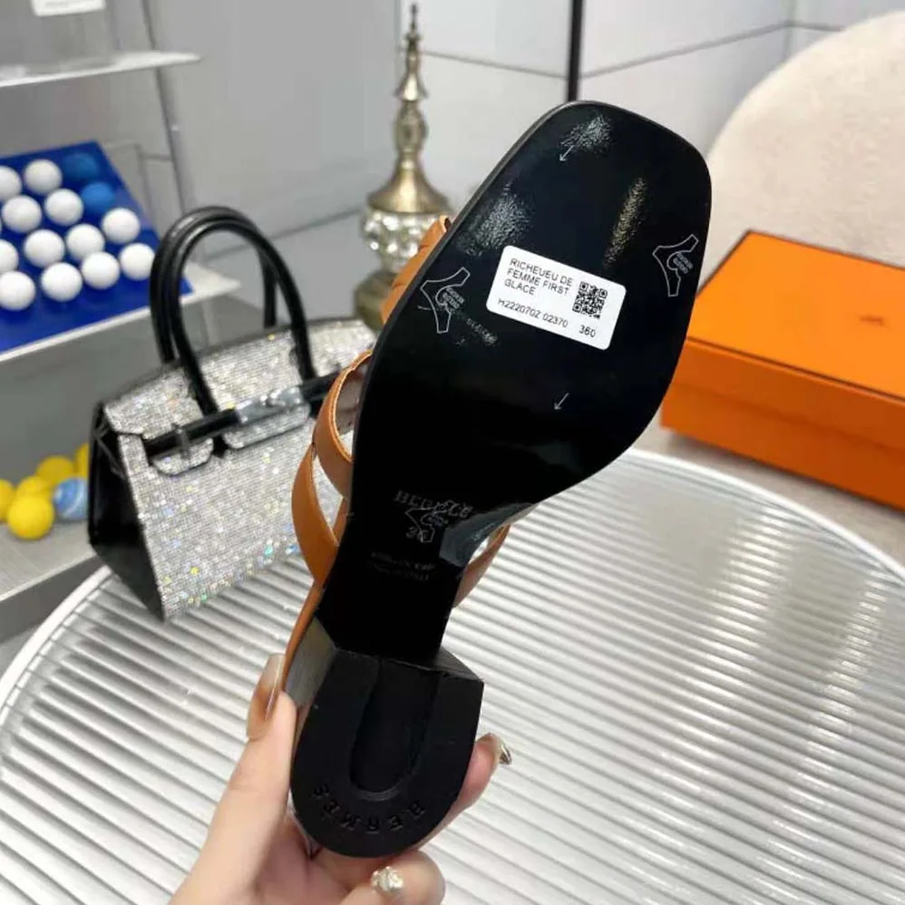 Hermes Gaby 60 Sandal in 6 cm High Heel for Women in Brown Hermes Gaby 60 Sandal in 6 cm High Heel for Women in Brown