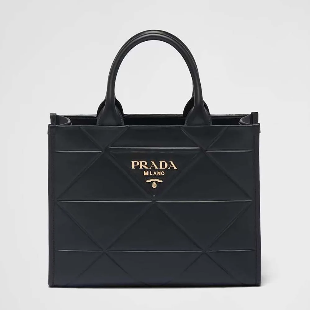 Prada Small Leather Prada Symbole Bag with Topstitching for Women
