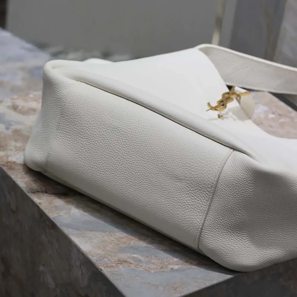 Saint Laurent YSL Le 5 à 7 Bea in Grained Leather for Women in White Saint Laurent YSL Le 5 à 7 Bea in Grained Leather for Women in White