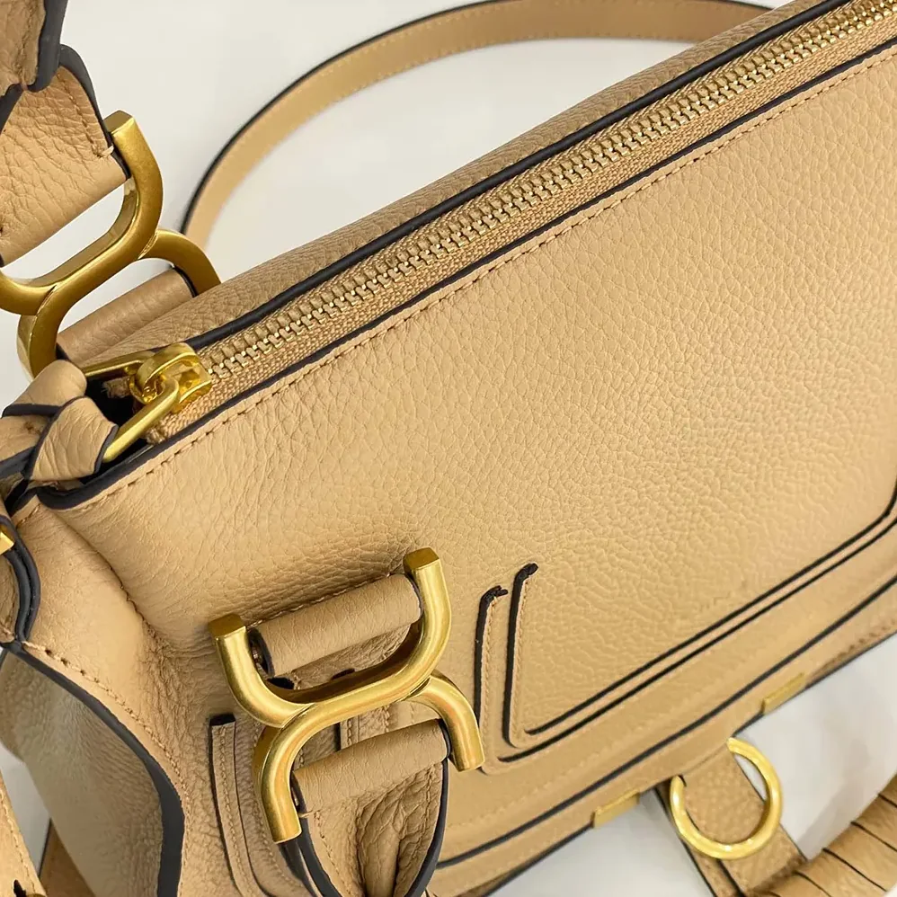 Chloe Small Marcie Bag in Grained Leather for Women in Milky Brown Chloe Small Marcie Bag in Grained Leather for Women in Milky Brown