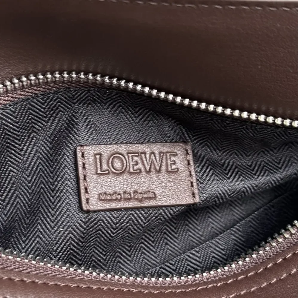 Loewe Small Puzzle Biker Bag in Shiny Calfskin for Unisex in Dark Chestnut Loewe Small Puzzle Biker Bag in Shiny Calfskin for Unisex in Dark Chestnut