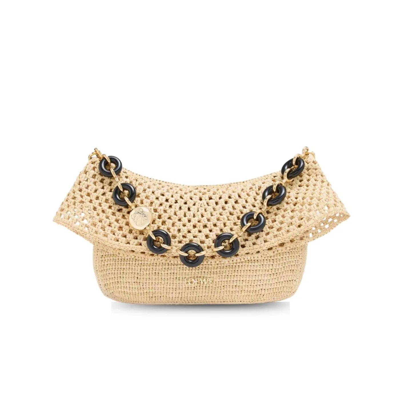 Loewe Ola Medium Shoulder Bag / Natural Raffia Gold Hardware 1AP22P22X05 Loewe Ola Medium Shoulder Bag / Natural Raffia Gold Hardware 1AP22P22X05
