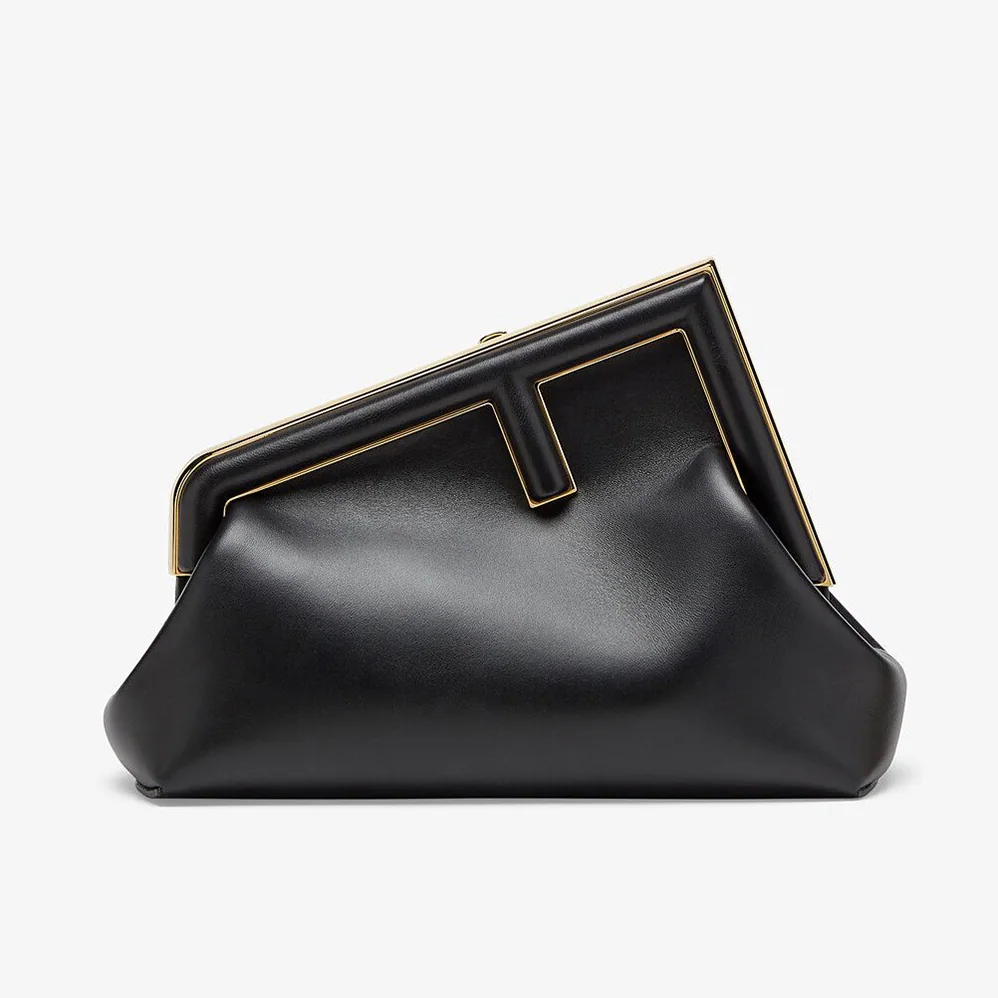 Fendi First Small Nappa Leather Bag for Women in Black Fendi First Small Nappa Leather Bag for Women in Black