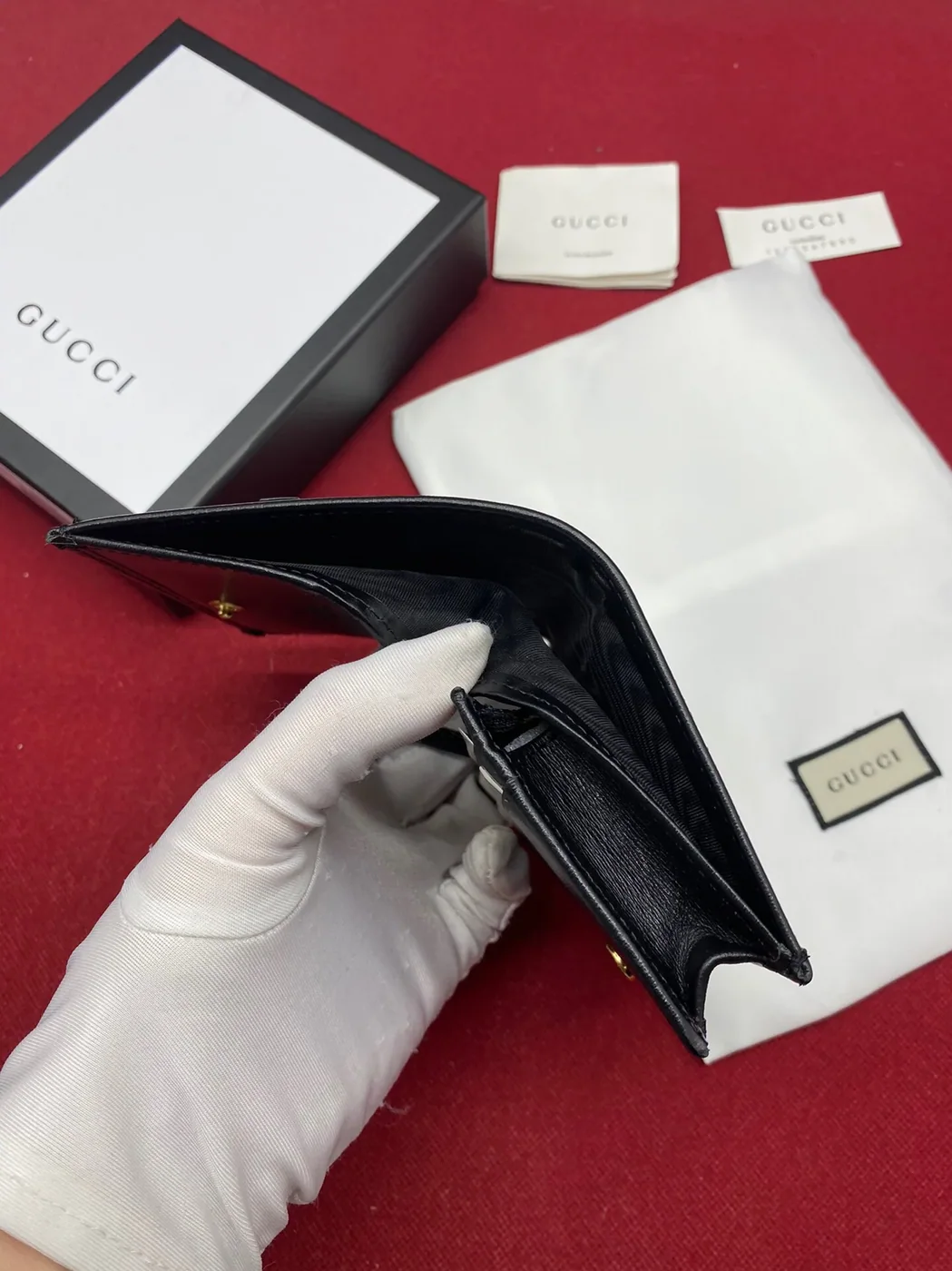 Gucci Horsebit 1955 Card Case Wallet Black Wallet / GG for Women Gucci Horsebit 1955 Card Case Wallet Black Wallet / GG for Women