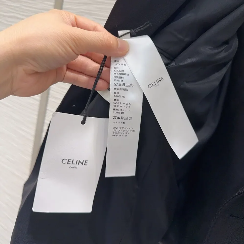 Celine Colonne Blazer in Wool Gabardine for Women