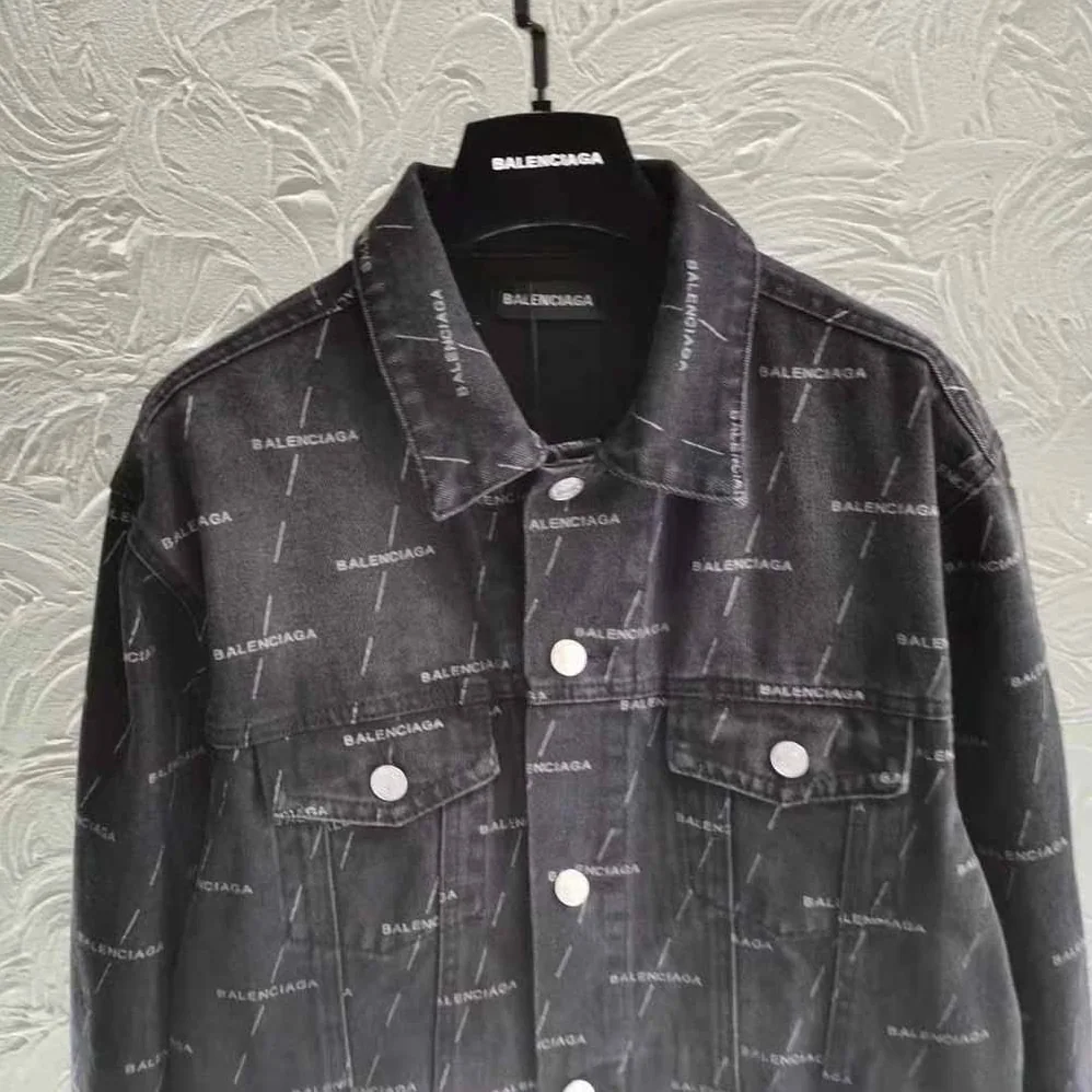 Balenciaga Large Fit Jacket in Stonewashed Black Lasered Denim for Women Balenciaga Large Fit Jacket in Stonewashed Black Lasered Denim for Women
