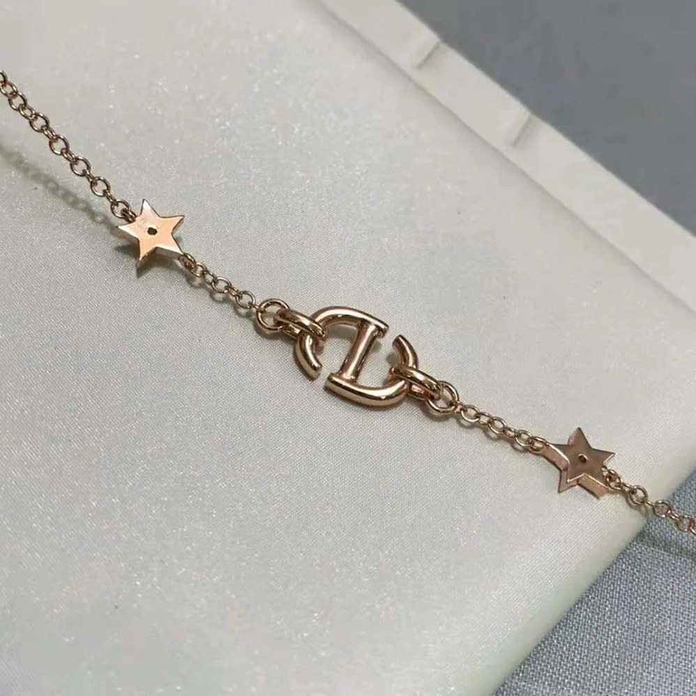 Dior CD Navy Bracelet Rose Gold-Finish Metal and White Crystals for Women
