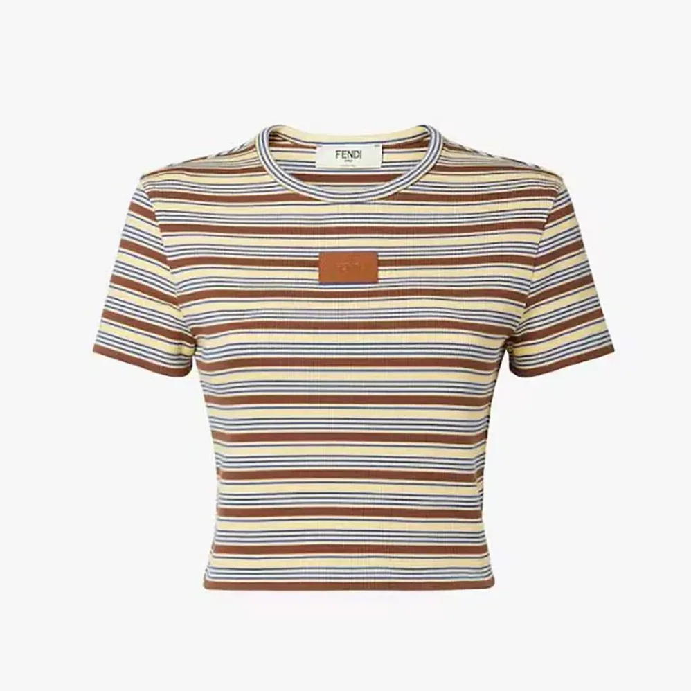 Fendi Top Multicolor Striped Cotton Jumper for Women