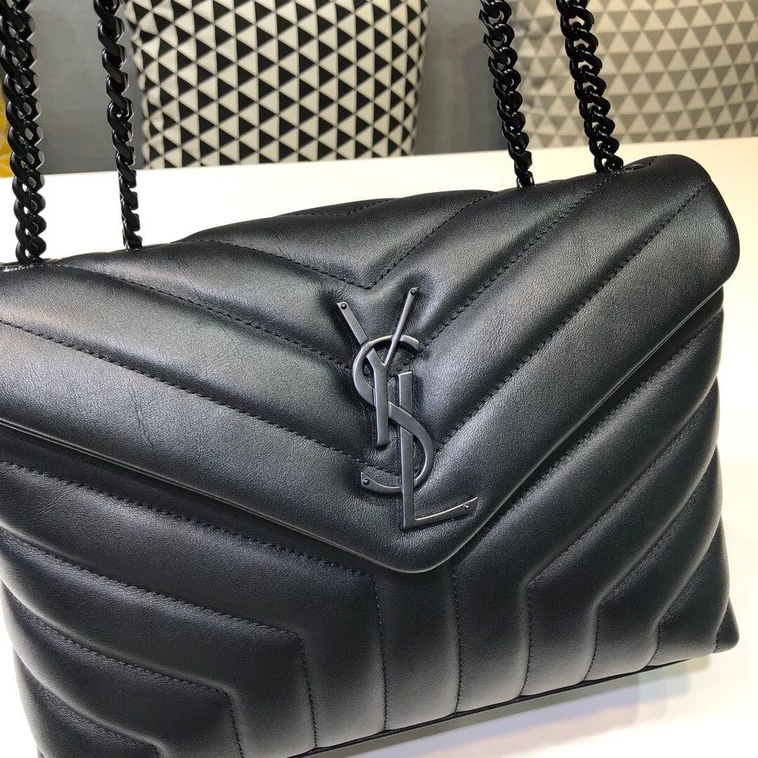 Saint Laurent Loulou Small Chain Bag In Matelassé Y Black in YSL Saint Laurent Loulou Small Chain Bag In Matelassé Y Black in YSL