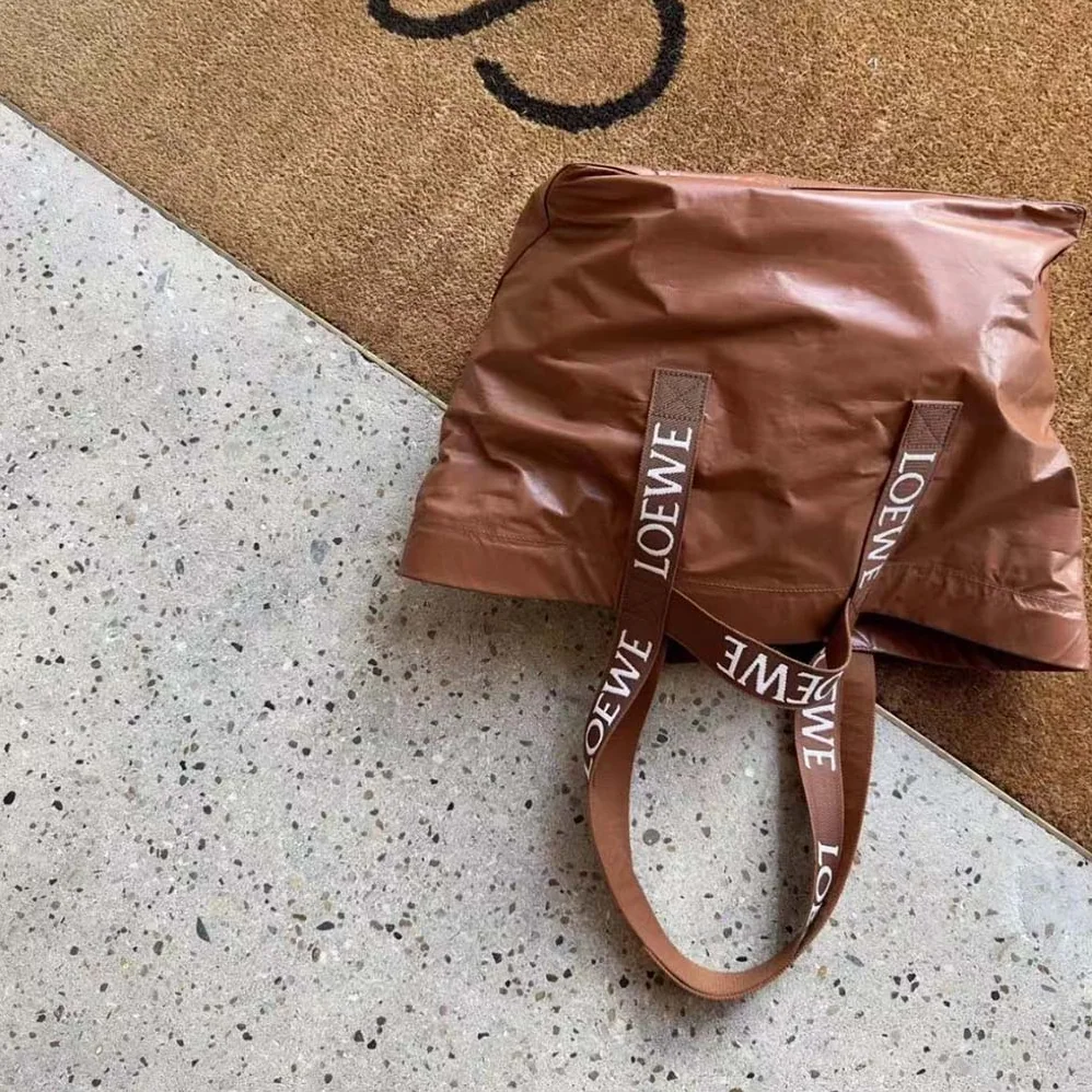 Loewe Fold Shopper in Paper Calfskin for Unisex in Brown