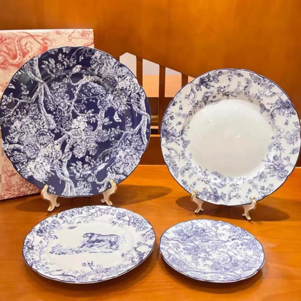 Dior Side Plate Blue Toile de Jouy for Unisex Dior Side Plate Blue Toile de Jouy for Unisex