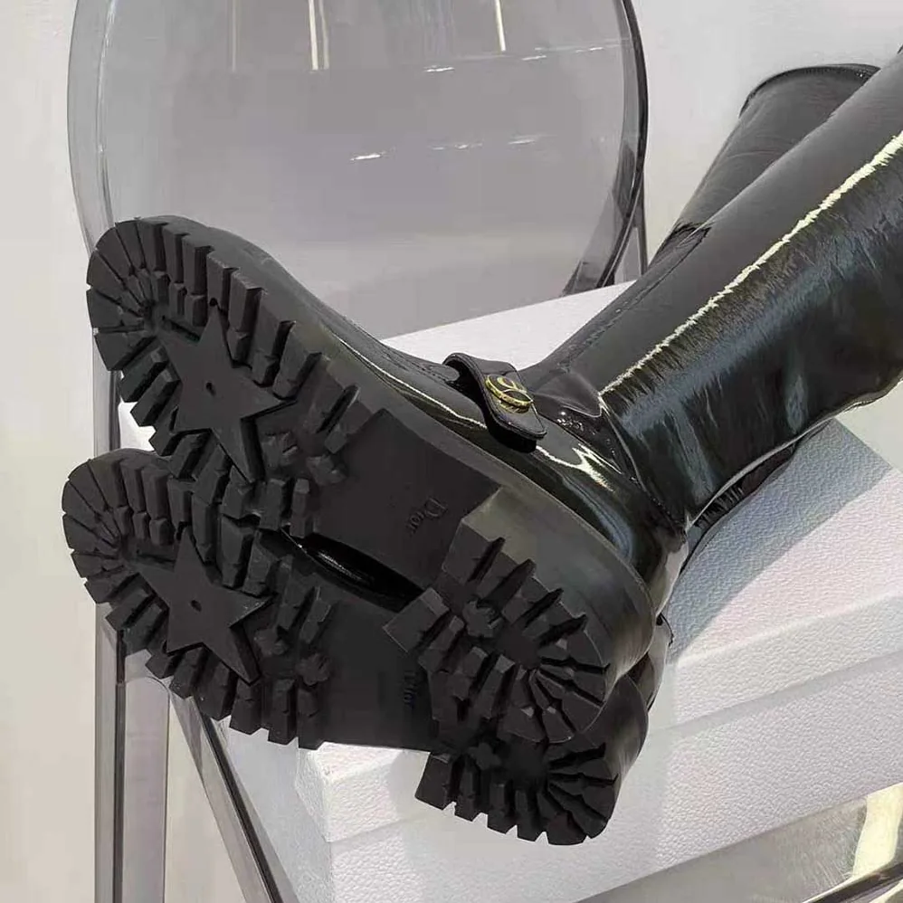 Dior D-Doll Thigh Boot Black Crinkled and Stretch Patent Calfskin for Women Dior D-Doll Thigh Boot Black Crinkled and Stretch Patent Calfskin for Women