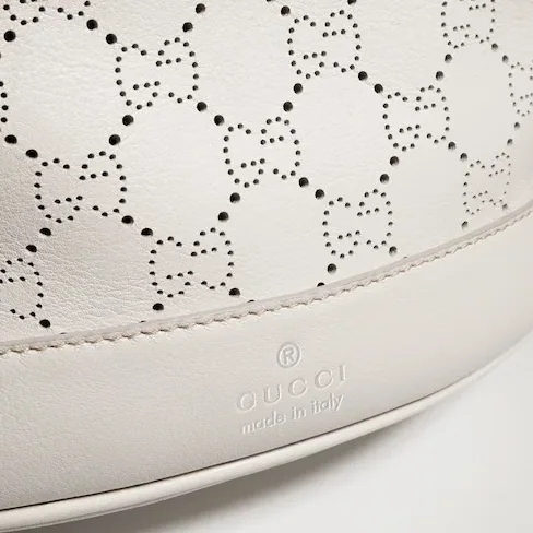 Gucci Venice Small Bucket Bag in White Palladium Hardware Gucci Venice Small Bucket Bag in White Palladium Hardware