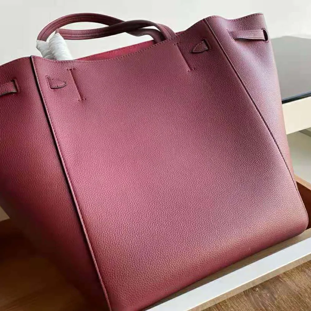 Celine Small Cabas Phantom in Soft Grained Calfskin for Women in Maroon Celine Small Cabas Phantom in Soft Grained Calfskin for Women in Maroon