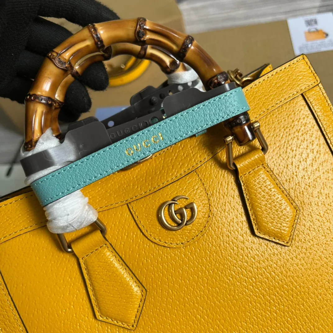 Gucci Diana Medium Tote Bag Yellow Gucci Diana Medium Tote Bag Yellow